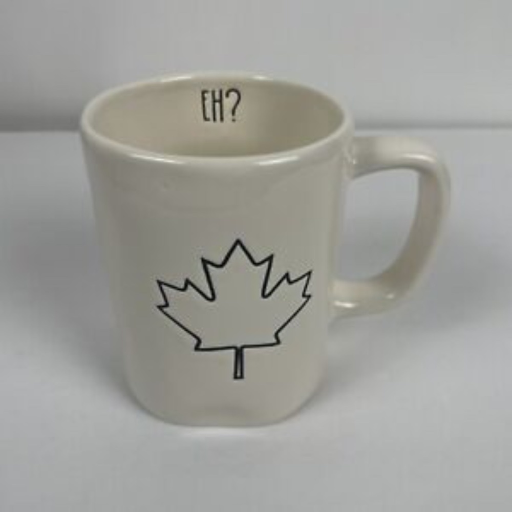 Rae Dunn Canadian Maple Leaf "Eh?" Mug
